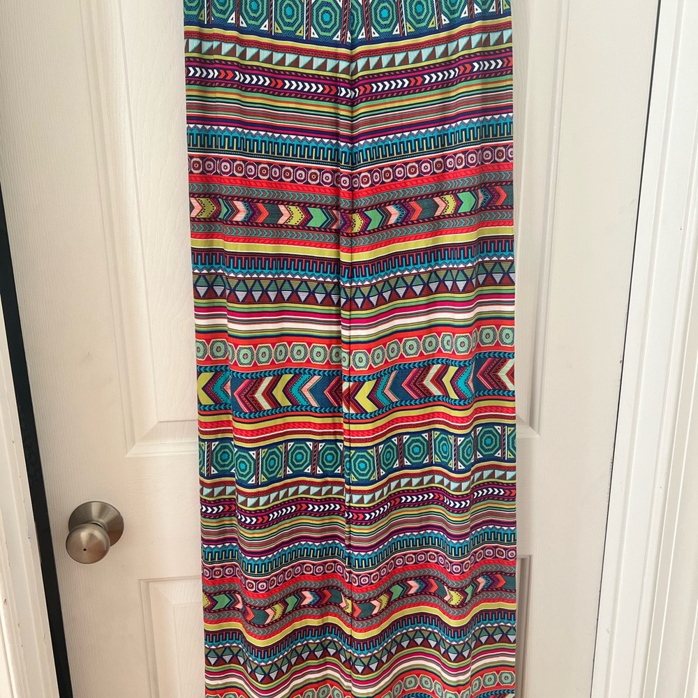 ESQUALO Blue and Red A-line Maxi Skirt
